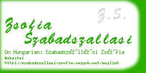 zsofia szabadszallasi business card